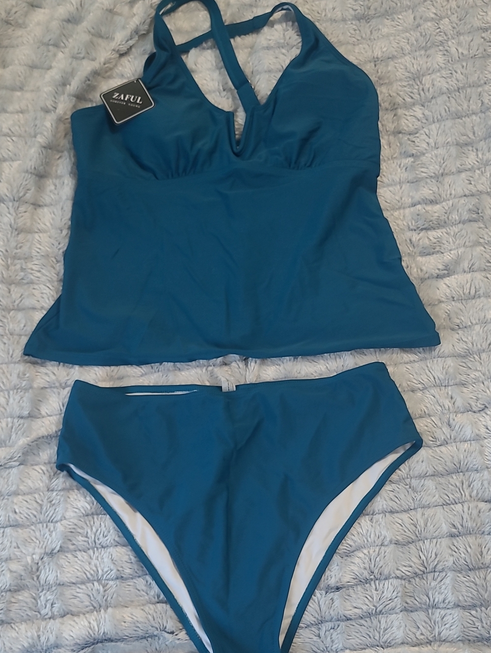 Zaful Women's Teal Blue Tankini Set - Deep Teal